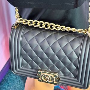 Jelly Quilted Black Bag